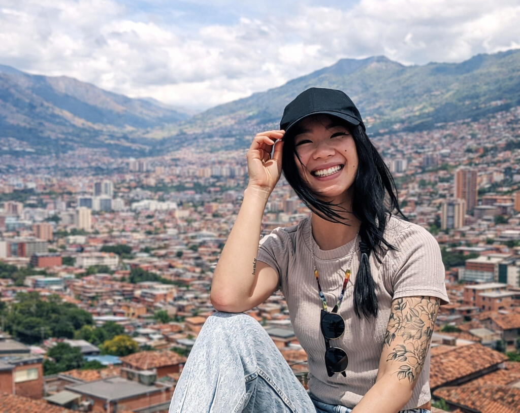 Nina with Medellin in the background